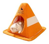 Caution Bad Cat Bed, 2026 Novelty Enclosed Cat Cave, Soft Fleece Cozy Zipper Pet House, for Indoor Cats (M)