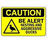 Caution be alert, nesting and aggressive ducks - 1mm flexible Plastic sign (400mm x 300mm)
