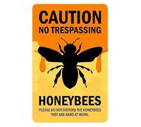 Caution bees at work no trespassing safety sign - 1mm flexible Plastic sign (400mm x 300mm)