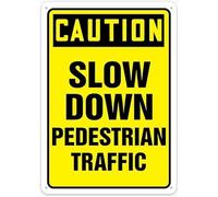 Caution Bicycle And Pedestrian Slow Down Pedestrian Traffic Warning Metal Sign Aluminum Signs for Outdoors Use Yard Farm Fence Home Wall Decor 8x12 inch