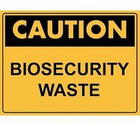 Caution Biosecurity Waste Retro Aluminum Warning Metal Sign Tin Signs Aluminum Plaque for Outdoors Use Yard Farm Fence Home Wall Decor 8x12 inch