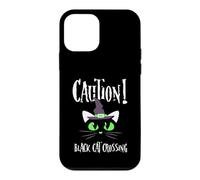 Caution Black Cat Crossing Halloween Spooky Witch Hat Humor Case for iPhone 12 mini