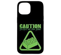 Caution Bricks On The Floor Block Building Brick Builder Case for iPhone 15