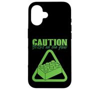 Caution Bricks On The Floor Block Building Brick Builder Case for iPhone 16
