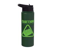 Caution Bricks On The Floor Block Building Brick Builder Stainless Steel Insulated Water Bottle