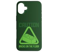 Caution Bricks On The Floor Block Building Master Builder Case for iPhone 16 Plus