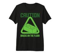 Caution Bricks On The Floor Block Building Master Builder Premium T-Shirt