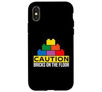 Caution Bricks On The Floor - Brick Builder Block Building Case for iPhone X/XS