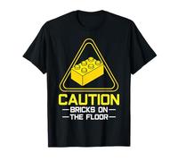 Caution Bricks On The Floor Funny Brick Builder T-Shirt