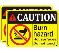 Caution Burn Hazard Hot surfaces Do not touch Metal Sign, 7 x 10 inches Rust Free Reflective Aluminum，Warning for Indoor or Outdoor Use Fade Resistant Waterproof Easy Install 2 pack