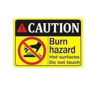 Caution Burn Hazard Hot surfaces Do not touch Metal Sign 8x6 inches Rust Free Reflective Aluminum Warning for Indoor or Outdoor Use Fade Resistant Waterproof Easy Install