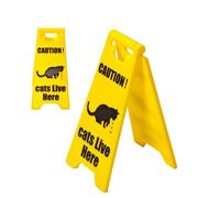 Caution Cat Sign, Funny Cat Signs Decoration Printed, Novelty Gag Exquisite Caution Sign, Yard Cat Sign for Home, Outdoor Use
