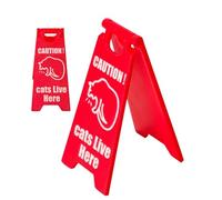 Caution Cat Sign - Funny Printed Cat Signs Decoration Warning Sign | Exquisite Bright Yard Cat Sign for Offices, Outdoor Display