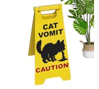 Caution Cat Vomit Sign - Funny Caution Desk Decoration - Cat Funny Prank Vomit Decoration,for Indoor Outdoor Bedroom Table Kitchen Bathroom Apartment Parking Community
