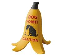 Caution Cat Vomit Sign - Funny Desk Sign - Cat Dog Vomit Caution Desktop Banana Bowl Shape for Novelties Collectors Apartment Study Bedroom Living Room C