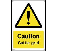 Caution Cattle Grid Sign - 150mm x 200mm - 3mm Metal Composite Drilled Sign (CA15)