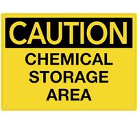 Caution Chemical Storage Area Sign Rust Free Aluminum Easy To Read & Sturdy Keep Out Outdoor Metal Signs For Home Farm Yard for garage,bar,restaurant,living room,bedroom,kitchen,cafe 8×12 INCH