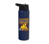 Caution Chemist At Work Chemistry Stainless Steel Insulated Water Bottle