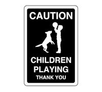 Caution children playing thank you- 1.2mm Rigid plastic high-visibility and durability for indoor/outdoor usage (400mm x 300mm) Ensures Safety Within 14m Viewing Distance.