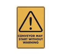 Caution Conveyor May Start Without Warning Sign 12X8 Inches Metal Aluminum Signs, Weather Resistant, Weatherproof, Indoor Or Outdoor