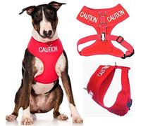CAUTION (Do Not Approach) Red Colour Coded Non-Pull Front and Back D Ring Padded and Waterproof Vest Dog Harness PREVENTS Accidents By Warning Others Of Your Dog In Advance (L)