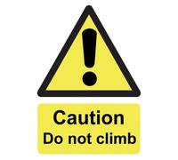 Caution Do Not Climb Warning Danger V2 Sign Health & Safety Gloss Sticker Sign Self Adhesive Gloss Decal Sticker 160mm x 125mm