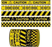 Caution Do Not Cross Ribbon for Crafting Sewing, 3/5 Inch Black Yellow Grosgrain Ribbons Warning Safety Stripe Plaid Tape Ribbons for Gift Wrapping Hair Bow Accessories