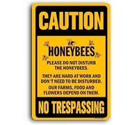 Caution Do Not Enter Honeybees Sting To Defend Hives Aluminum Sign, 8x12 Inch, Bees Yard Sign