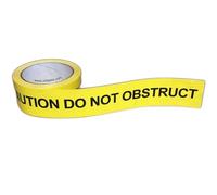 CAUTION DO NOT OBSTRUCT self-adhesive marking tape - premium TWININATE grade - 48mm x 33M