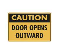 Caution Door Opens Outward Sign Sign, 8 X 12 Grade Reflective Sheeting Rust Free Aluminum, Weather Resistant, Waterproof, Easy To Mount