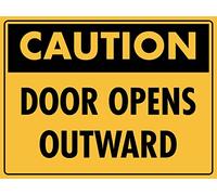 Caution Door Opens Outward Warning Sign Metal Tin Sign Wall Art Decor Plaque Tin For Indoor Outdoor 20X30cm