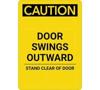 Caution Door Swings Outward Stand Clear Of Door Sign Warning Tin Sign Home Kitchen Farm Garden Garage Wall Decor 12X8Inch