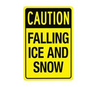 Caution Falling Ice And Snow Metal Warning Sign with Easy Install for Indoor Outdoor Security, Business Office Home Garden Street Decor 20 x 30 cm