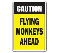 Caution Flying Monkeys Ahead Animal Jokes Parking Warning Signs Tin sign 8x12 inches