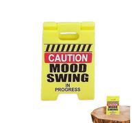 Caution Funny Signs,Small Novelty Caution Warning Sign Printed - Home Security Sign Desk Ornaments Quirky Street Signs Gag Decor for Table Shelf