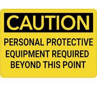 Caution Gear Required Beyond This Point Warning Metal Sign Tin Signs Aluminum Plaque for Outdoors Use Yard Farm Fence Home Wall Decor 8x12 inch