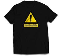 Caution Grumpy Old Man T-Shirt- Fathers Gifts Presents Ideas Funny Joke Idea Twin Needle Collar 100% Combed Ringspun Cotton High Stitch Density Extreme Comfort (Large, Black Prime)