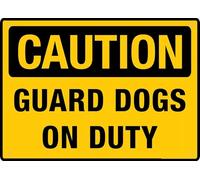 Caution Guard Dogs On Duty 12X8 Inch Tin Sign Great For Garden And Yard Wall Decor