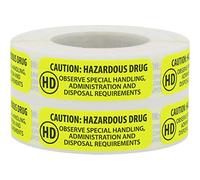 Caution: Hazardous Drug: Observe Special HANDLING, Administration and Disposal Requirements Medical Healthcare Labels, 0.5 x 1.5 Inches in Size, 500 Labels on a Roll