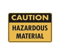 Caution Hazardous Material Sign For House 12"" X 8"" Yard Sign, Premium Aluminum, Sun-Proof, Rust-Free