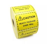 Caution Heavy Package Over 15Kg Labels. Ideal For Fba / Warehouse