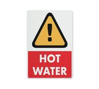 Caution Hot Water Red Sign Sign, 8 X 12 Grade Reflective Sheeting Rust Free Aluminum, Weather Resistant, Waterproof, Easy To Mount