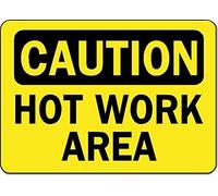Caution Hot Work Area Safety Metal Plaques and Signs Poster 8X12 Inches