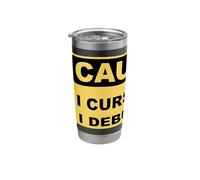 Caution I Curse When I Debug Code - Funny Programmer Design Stainless Steel Insulated Tumbler