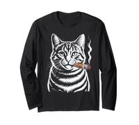 Caution I Quit Smoking Mood for Ex Smokers Funny Sarcastic Long Sleeve T-Shirt