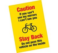 Caution If You Can't See My Mirrors Vinyl Warning Sticker HGV Lorry Cyclists