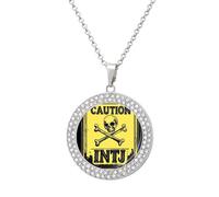 Caution INTJ Warning Sign Women's Necklace Round Pendant Circle Charm Necklaces Fashion Jewelry