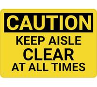 Caution Keep Aisle Clear At All Times Sign Metal Rust Free Aluminum, Uv Printed, Easy To Mount Weather Resistant For Fence for garage,bar,restaurant,living room,bedroom,kitchen,cafe 8×12 INCH