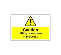 Caution lifting operations sign- 3mm Aluminum Dibond high-visibility and durability for indoor/outdoor usage (600mm x 400mm) Ensures Safety Within 20m Viewing Distance.