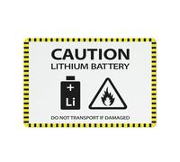 Caution Lithium Battery Sign 12x16 inches Reflective Aluminum Metal Warning Signage With Symbol For Indoor Outdoor Use